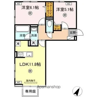 DーRESENA丸山S【1階】の間取り