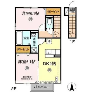 福島県福島市飯野町字後川【アパート】の間取り
