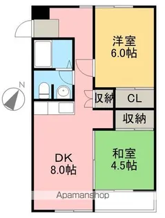 カサグレイズ【208号室】の間取り