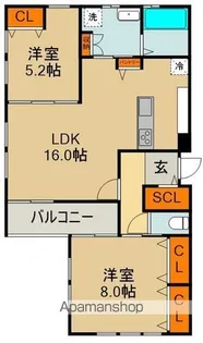 プレミアムレユシール金田【1階】の間取り