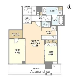 ブランズタワー梅田North【11階】の間取り