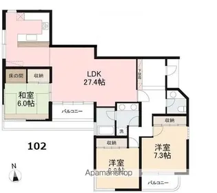 アーベイン松縄【1階】の間取り