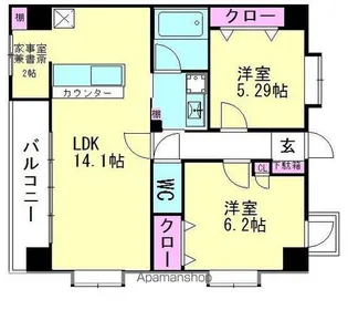 コートサンクレア【4階】の間取り