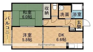 三井ハイツB【2階】の間取り