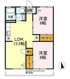 セジュール屋島【1階】の間取り