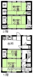 香川県丸亀市城東町1丁目【一戸建】の間取り