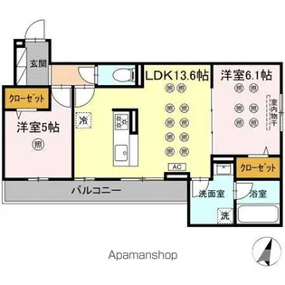 TORISIA STAGE小郡駅南【3階】の間取り