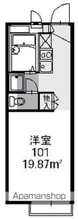 レオパレスクワルト高木【104号室】の間取り