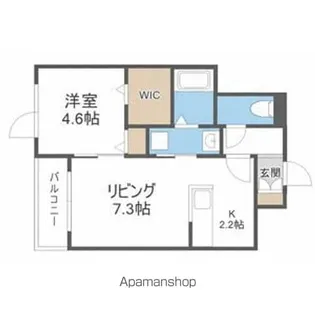 NOIR ASABU EDGE (ノワール アサブ エッジ)【4階】の間取り