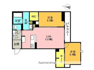 クロシェット ボヌール【303号室】の間取り