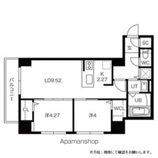 ASH MARUYAMA(アッシュマルヤマ)【5階】の間取り