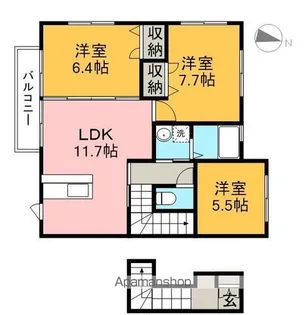 シャーメゾン幸【2階】の間取り