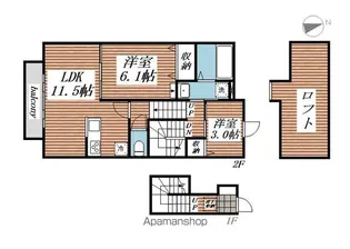 ベルリード吉岡上町A【204号室】の間取り