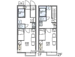 レオパレスグリーンヴィラ論田【105号室】の間取り