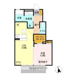 コーワ・ルミエール 参番館【1階】の間取り