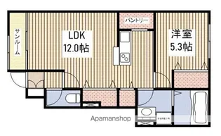 1LDKの間取り画像