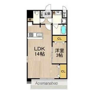 スプランディッド難波SOUTH【4階】の間取り
