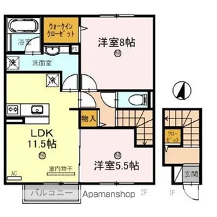 滋賀県長浜市小堀町【アパート】の間取り