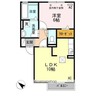 グリーンハイツ八坂Ⅱ【1階】の間取り
