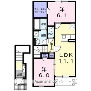 パークビサイドⅢ【2階】の間取り