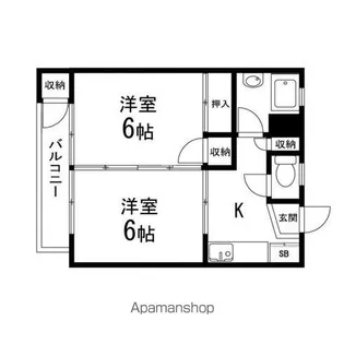 サニーハイツマキ【202号室】の間取り