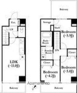 ロイジェント上野桜木【7階】の間取り