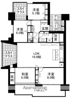 ロイヤルガーデン宇多津駅前参番館【701号号室】の間取り