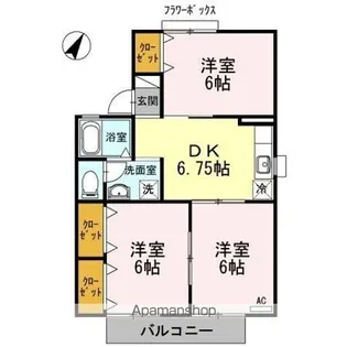 セジュール渋川 B棟【1階】の間取り
