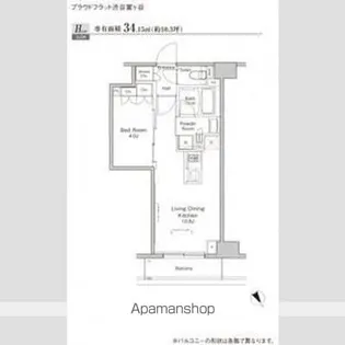 プラウドフラット渋谷富ヶ谷【3階】の間取り