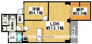 1LDKの間取り画像