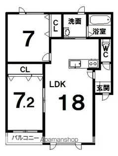 コルサK【1階】の間取り