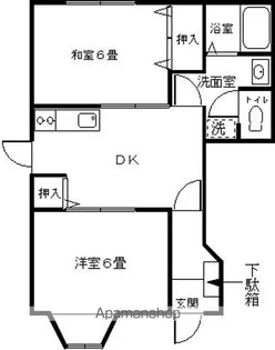 第3表ハイツB【1階】の間取り