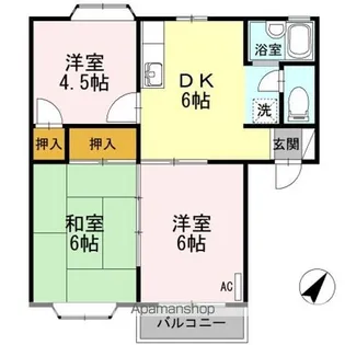 グランヴィル小畑 A棟【2階】の間取り