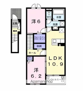 ル ソレイユⅡ【2階】の間取り