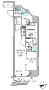 東京都中野区東中野1丁目【マンション】の間取り