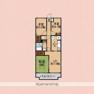 ネオ・アーバン鶴瀬【3階】の間取り