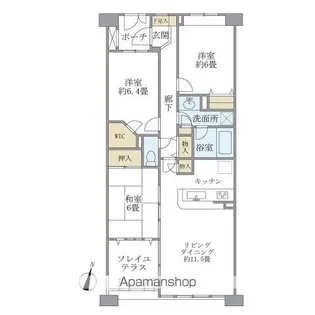 ダイアパレス プロヴァンシア武蔵境【4階】の間取り