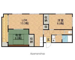 プレステージ高丘【1階】の間取り