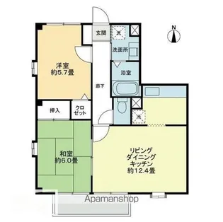 フォブールNーTOWN A棟【A202号室】の間取り