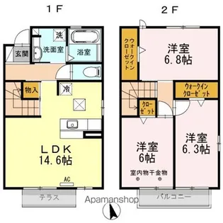 棒屋第8住吉ハイツ【2階】の間取り