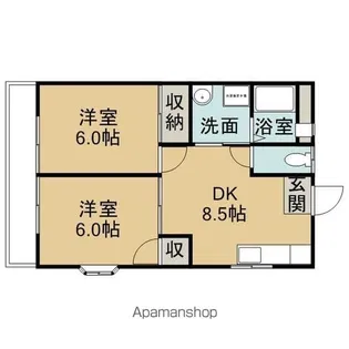 レークハヤⅡ【2階】の間取り