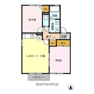 セジュールプリム【2階】の間取り