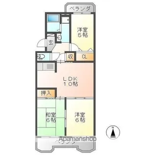 エステイタス MN−1【3B号室】の間取り