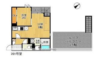 GRANDTIC GIGLIO博多【2階】の間取り