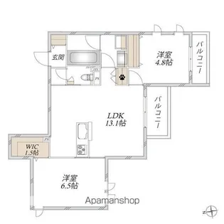 アマデウス上高田【202号室】の間取り