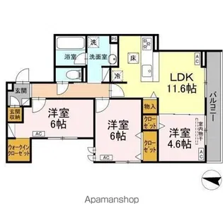 DーCRINUM桜堤【1階】の間取り