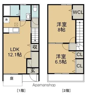 愛知県知多郡武豊町大字冨貴字郷南【テラスハウス】の間取り