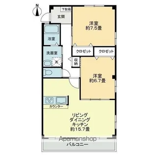 フォブールイデアル【1階】の間取り