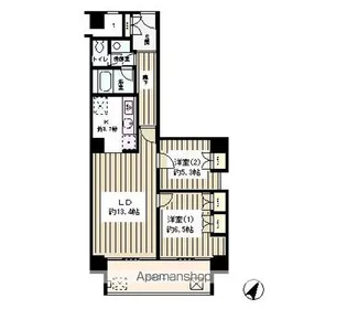 リバー&タワー【13階】の間取り