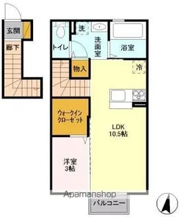 パルハウス【206号室】の間取り